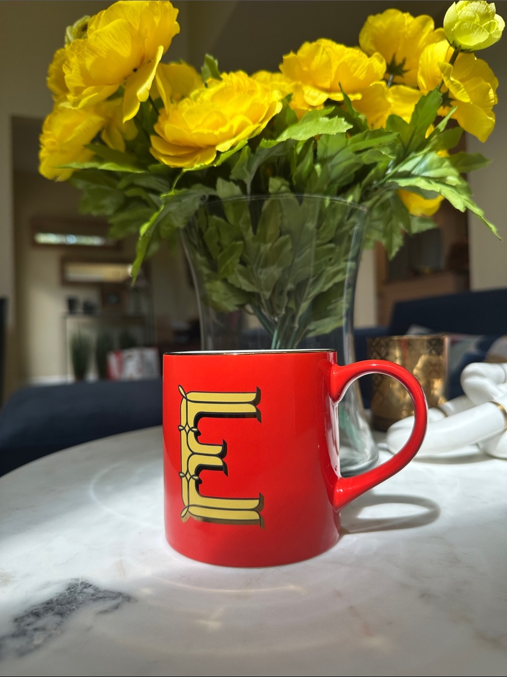 Opalhouse Red Ceramic Mug with Gold Lettering